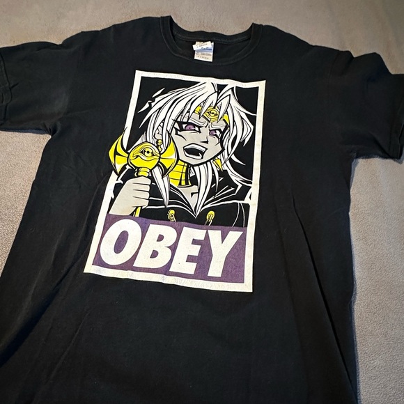 Obey My Rod. Malik Ishtar. Yu-gi-oh! Abridged Tee. Black. Medium. Cotton.  90’s. - Picture 1 of 7